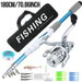 Kids Fishing Rod and Reel Set 1.8 Metre Blue White Telescopic Spinning Pole with Lures Hooks Tackle Accessories Carry Bag for Beginner Anglers. Available at Crazy Sales for $39.99