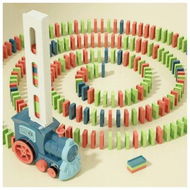 Detailed information about the product Kids Games Domino Train Toys: 180PCS Automatic Stacking Creative Game 3+ Year Old - Stem Montessori Toy for Boys Age3+ Summer Autistic Christmas Birthday Gifts 5 6 Toddler Girls Ages 3+ (Blue)