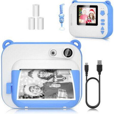 Kids Instant Camera For Age 3+ Kids Toddlers Childrens Boys Girls Birthday Gifts 2.0 Inch Screen 12MP / 1080P HD Video Camera Baby Instant Print Digital Camera (Blue)