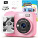 Kids Instant Print Camera with 5 Rolls Print Paper,1080P HD Camera,Rechargeable Portable Toddler Selfie Camera,Christmas Birthday Gifts Age 3+ (Pink). Available at Crazy Sales for $39.99