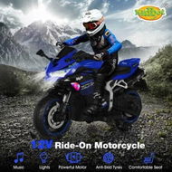 Detailed information about the product Kids Motorcycle Ride On Car Electric Toy 12V Battery Motorbike Sport Off Road Street Dirt Bike Pedal Training Wheels Blue