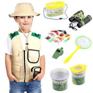 Detailed information about the product Kids Outdoor Explorer Kit Outdoor Adventure Camping Toys For Kids Cargo Vest Hat Set Explorer Bug Catching Kit Adventure Toys