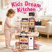 Kids Play Kitchen Set Pretend Cooking Toys Battery Powered Steam Stove Water Sink Coffee Machine Microwave Food Playset Light Sound 94x68.5x23.5cm. Available at Crazy Sales for $69.95