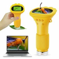 Detailed information about the product Kids Portable Microscope with 2 Inch Screen 200x Zoom Mini Digital Handheld Magnifying Glass Camera,Christmas Gifts for Age 3+(Yellow)