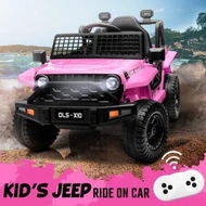 Detailed information about the product Kids Ride On Car Toy Electric Truck Parental Remote Control Jeep Vehicle 12V Music Light Pink