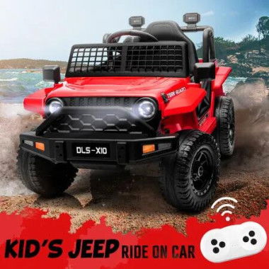 Kids Ride On Car Toy Parental Remote Control Truck Electric Jeep Vehicle 12V Music Light Red