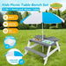 Kids Sand Water Table Chairs Set 3in1 Childs Outdoor Activity Desk Bench Childrens Picnic Craft Furniture Wooden Sensory Play Centre with Umbrella. Available at Crazy Sales for $129.95