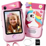 Detailed information about the product Kids Smart Phone 2.8In Touchscreen Toddler Learning Cell Toy Phone with Rotating Camera,Game,Music Player,32G SD Card,Gift for 3+ Kids-Pink