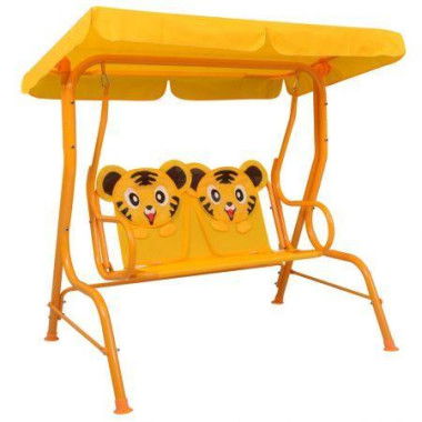 Kids Swing Bench Yellow 115x75x110 Cm Fabric