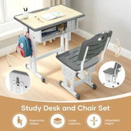 Detailed information about the product Kids Table and Chair Set Height Adjustable Toddler Study Desk Computer Seat Ergonomic Childrens School Students Writing Learning Stationery Storage