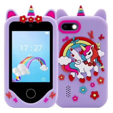 Kids Toys Phone, Kids Smart Phone for Girls with Dual Camera, Games and Music Player, Girl Toys Christmas Birthday Gifts, Purple