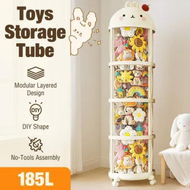 Detailed information about the product Kids Toys Storage Tube Box Stuffed Animal Zoo Plush Soft Doll Stuffies Display Cabinet Playroom Bedroom Organiser Vertical Container Wheels 181x38cm