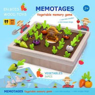 Detailed information about the product Kids Wooden Memory Board Game Sorting Puzzle Carrots Harvest Developmental Toy