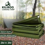 Detailed information about the product KILIROO 3X3m Heavy Duty Waterproof Sun Blocked Dustproof Canvas Tarp Army Green