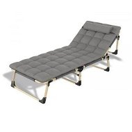 Detailed information about the product KILIROO Adjustable Portable Folding Bed with Mattress and Headrest (Grey) KR-FBM-100-KX