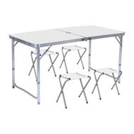 Detailed information about the product KILIROO Camping Table 120cm Silver (With 4 Chair) KR-CT-104-CU