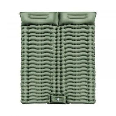 KILIROO Double Inflatable Camping Sleeping Pad with Pillow (Army Green) KR-ISP-102-HZ