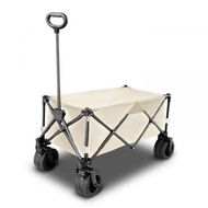 Detailed information about the product KILIROO Folding Wagon Trolley Cart with Wide Wheels and Rear Tail Gate (Khaki) KR-CPC-102-RJ