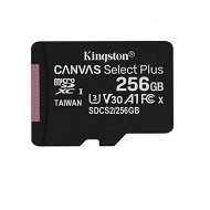 Detailed information about the product Kingston 256GB microSDHC Canvas Select Plus 100MB/s Read A1 Class 10 UHS-I Memory Card
