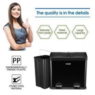Detailed information about the product Kitchen 48L Anti-Rust Dual Compartment Pedal Bin With Durable PP Inner Buckets Good Sealing No Odor.