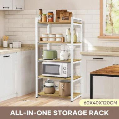 Kitchen Bakers Rack Display Storage Shelf Utility Shelving Unit Bookshelf Organiser Microwave Stand Laundry Shelves for Appliances Plants Flowers