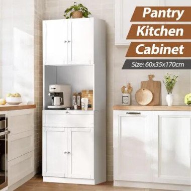 Kitchen Cabinet Pantry Cupboard Buffet Sideboard Storage Shelves Drawer Hutch Dining Bar Shelving for Coffee Wine Drinks