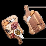 Detailed information about the product Kitchen Cutting Board Cheese Platter Wooden Chopping Board Slotted Hole Steak Meat Vegetables Knives