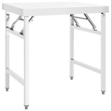 Kitchen Folding Work Table 85x60x80 cm Stainless Steel