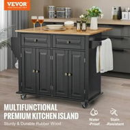 Detailed information about the product Kitchen Island Cart Rolling Storage Cabinet on Wheel with Drawer & Shelves