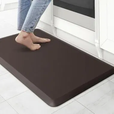 Kitchen Mat Cushioned Anti Fatigue Rug Waterproof,Non Slip,Standing and Comfort Desk/Floor Mats for House Sink Office 71*44cm (Chocolate)