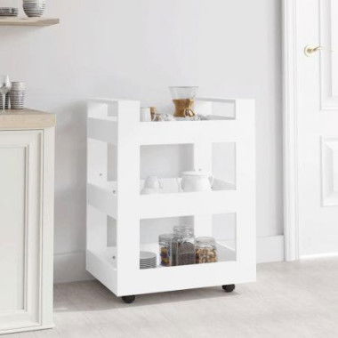 Kitchen Trolley White 60x45x80 Cm Engineered Wood