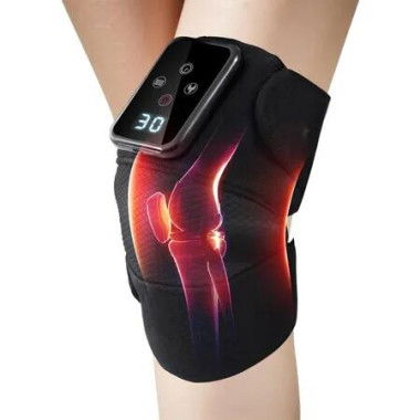 Knee Massager with Vibration,Cordless Heat Massage Knee Brace with 6 Heat Levels and 9 Massage Mode,for Relax Knee,Elbow,Shoulder (Single)