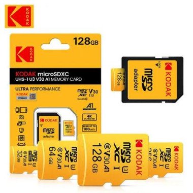 Kodak Micro SD 128GB U3 Micro SD Card SD/TF Flash Card Memory Card dash cams and surveillance camera CCTV with card adapter
