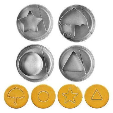 Korean Sugar Candy Making Tools, Stainless Steel Cookie Cutters Biscuit Molds, Biscuits Molds Squid Sugar Game Kit for Christmas Party Favor, 12 Set