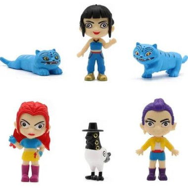 Kpop Anime Movie HUNTR/X Demon Hunters Action Figures Toy Set Rumi Mira Zoey Tiger Crow, Set of 6
