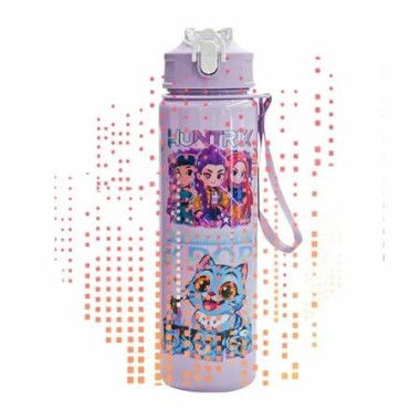 Kpop Cartoon Anime Tumblerâ€“Reusable Anime Hard Plastic Water Bottle with Lid & Straw Eco-Friendly for Kids Christmas Gifts 700ml/24oz (Purple)