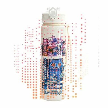 Kpop Cartoon Anime Tumblerâ€“Reusable Anime Hard Plastic Water Bottle with Lid & Straw Eco-Friendly for Kids Christmas Gifts 700ml/24oz (White A)