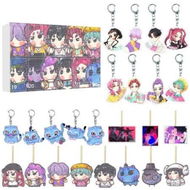 Detailed information about the product KPOP Demon Hunters Christmas Countdown Advent Calendar 2D Flat Pendant Keychain 24 Day Hanging Ornaments For Chrisimas Gift Decoration