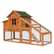 Detailed information about the product L Waterproof Safe Fir Wood Rabbit Hutch Chicken Coop W/ 1.75M Long Run, Ventilated Mesh Fence