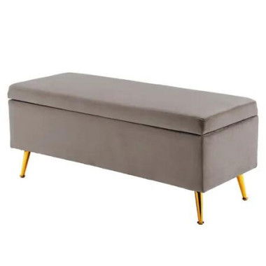 La Bella Storage Ottoman Bench Seat 110cm Chest Couch Stool Velvet - Grey