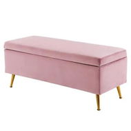 Detailed information about the product La Bella Storage Ottoman Bench Seat 110cm Chest Couch Stool Velvet - Pink