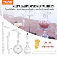 Detailed information about the product Lab Distillation Kit 3.3 Boro Lab Glassware Distillation Kit with 24 40 Joint 1000ml Essential Oil Distillation Apparatus Kit 14 pcs Set