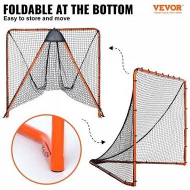 Lacrosse Goal 1.8mx1.8m Lacrosse Net Folding Portable Backyard Lacrosse Training Equipment Steel Frame Training Net Quick & Easy Setup Lacrosse Goal