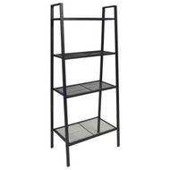 Detailed information about the product Ladder Bookcase 4 Tiers Metal Black