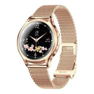 Ladies Smart Watch Bluetooth Call Sports Fitness Tracker Body Sleep Monitor Steel Smart Bracelet Waterproof Women Smartwatch Color Gold