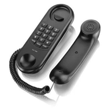 Landline Telephone, Wall Mountable Basic Corded Telephone No AC Power Required for Home Hotel Office, Black