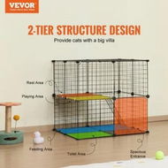 Detailed information about the product Large 2-tier Cat Cage 28 x 28 x 28 Metal Wire Playpen Catio with Ladder