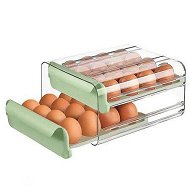 Detailed information about the product Large Capacity Egg Holder For Refrigerator Egg Storage Container Stackable Clear Plastic (Green-2 Layer)
