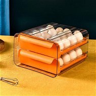 Detailed information about the product Large Capacity Egg Holder For Refrigerator Egg Storage Container Stackable Clear Plastic (Orange-2 Layer)