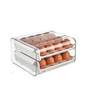 Detailed information about the product Large Capacity Egg Holder For Refrigerator Egg Storage Container Stackable Clear Plastic (White-2 Layer)